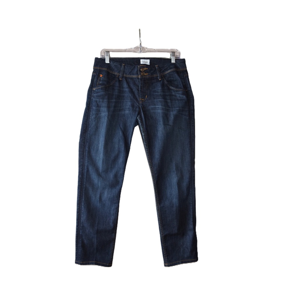 Hudson Jeans Women 29 Dark Wash Straight Leg Double Button Flap Pocket Excellent